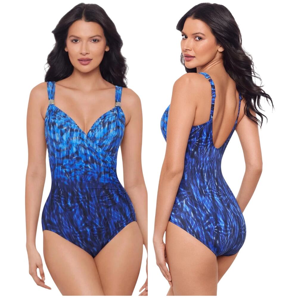 Miraclesuit NWT Siren One Piece Paka Mayan Swimsuit Underwire Adjustable Size 8